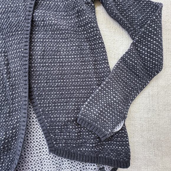 Ivivva Athletica Girl's Gray/Black Long Open Hooded Cardigan VGUC 12 - Picture 3 of 7